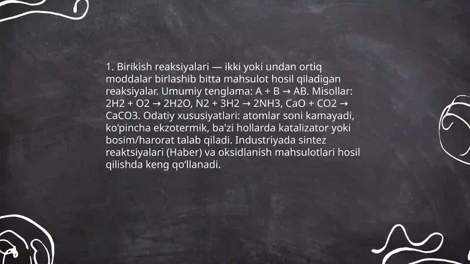 Kimyoviy reaksiyalar turlari 3