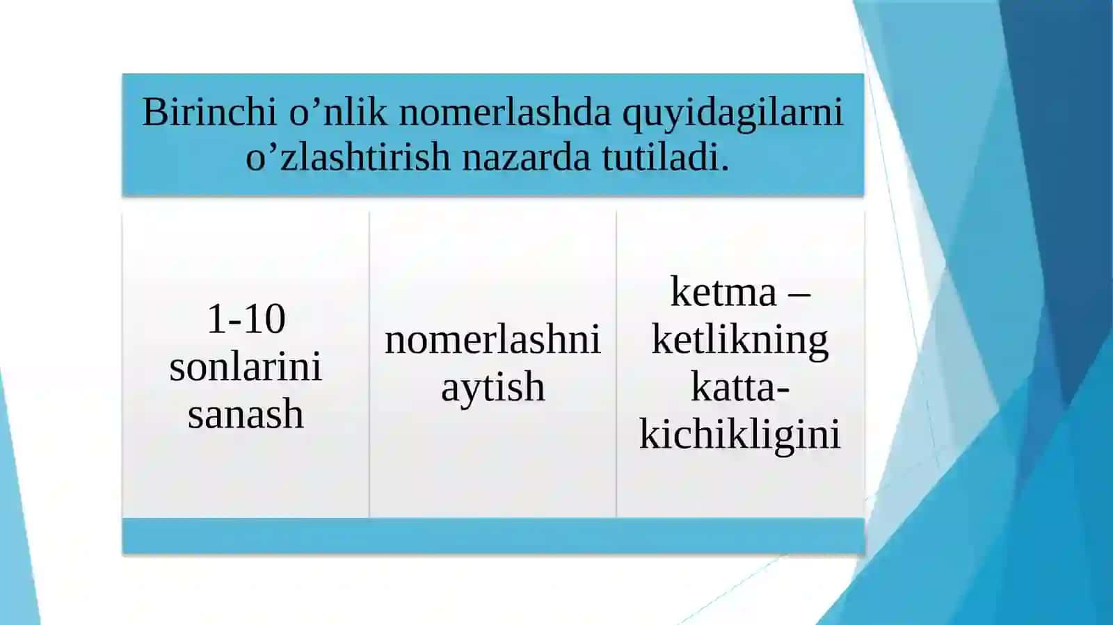 Boshlang‘ich sinflarda nomanfiy butun sonlarni nomerlashga o‘rgatish metodikasi 3