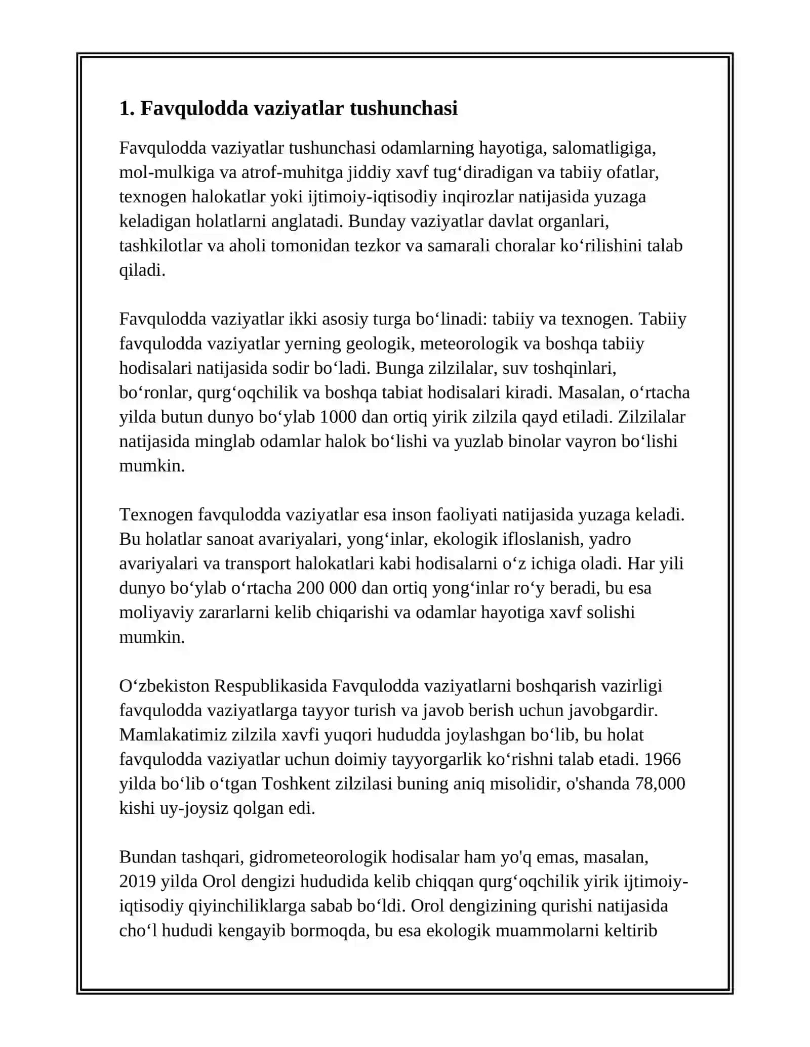 FUQAROLARNING FAVQULOTDA VAZIYATLARDAN MUHOFAZA QILISH SOHASIDAGI HUQUQ VA MAJBURIYLATLARI 3