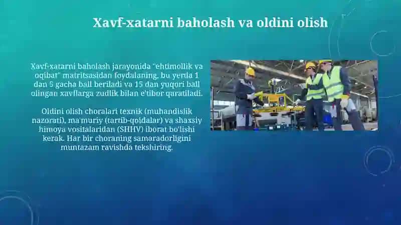 Xavf-xatarni baholash va oldini olish 3