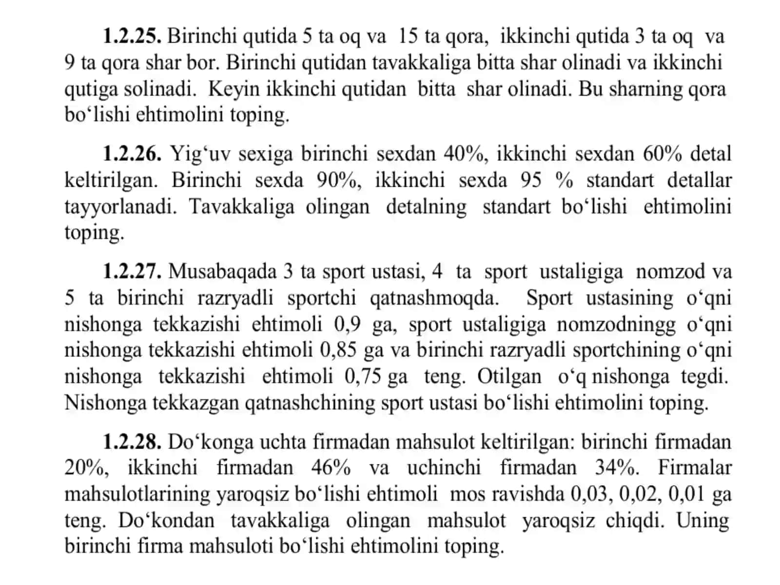 EHTIMOLLAR NAZARIYASI VA MATEMATIK STATISTIKA FANIDAN HISOB GRAFIK ISH TOPSHIRIQLARI 3