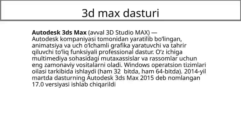 3D MAXdasturi 3