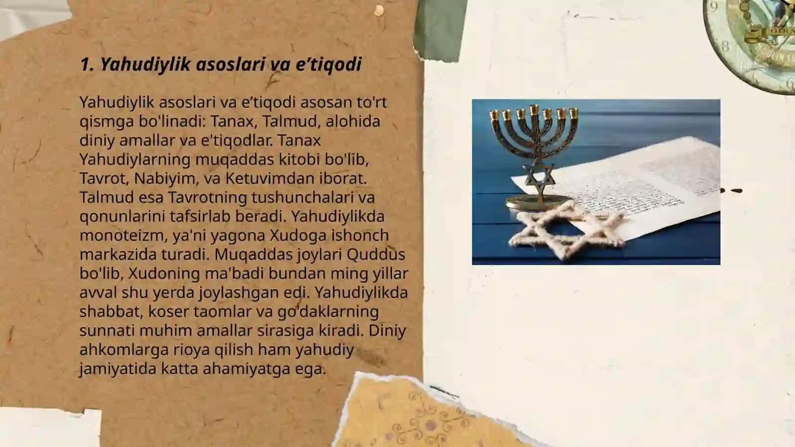 Yahudiylik taʼlimoti, an'ana marosimlari 3
