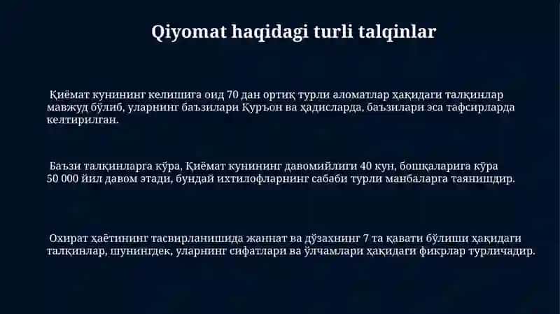 Esxatalogiyaning mohiyati: qiyomat va ohirat dunyosi 3