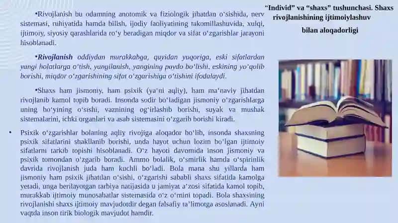 Shaxsning rivojlanishi, tarbiyasi va ijtimoiylashuvi 3