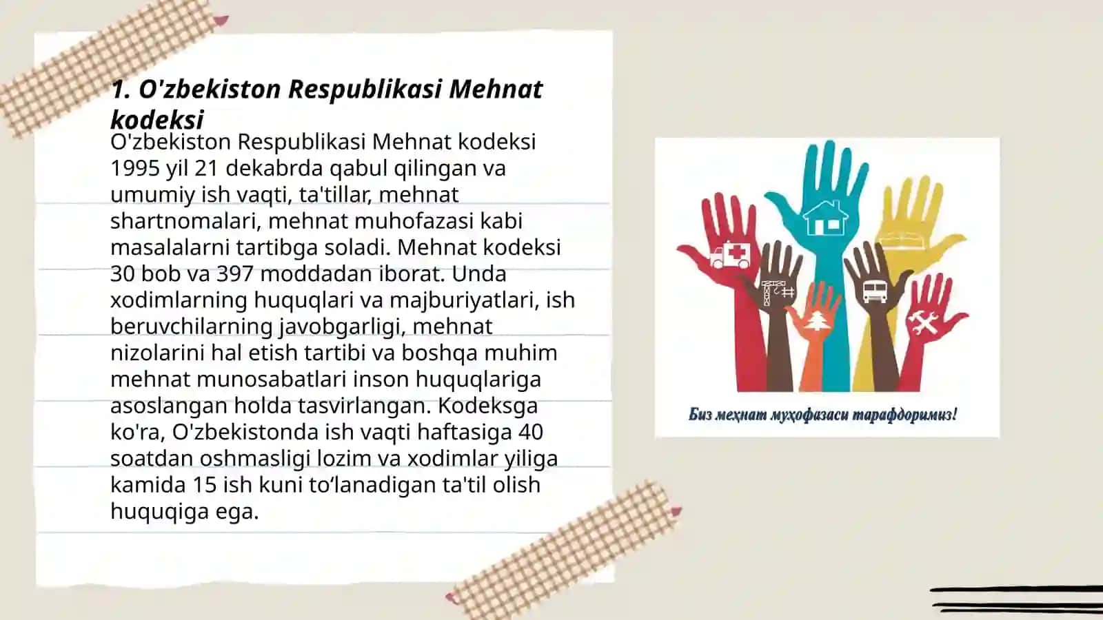 O'zbekistonda mehnatni muhofaza qilishning qonuniy asoslari 3