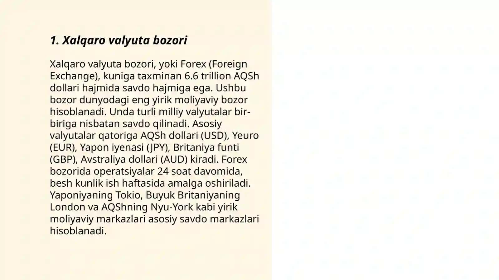 Xalqaro valyuta bozori 3