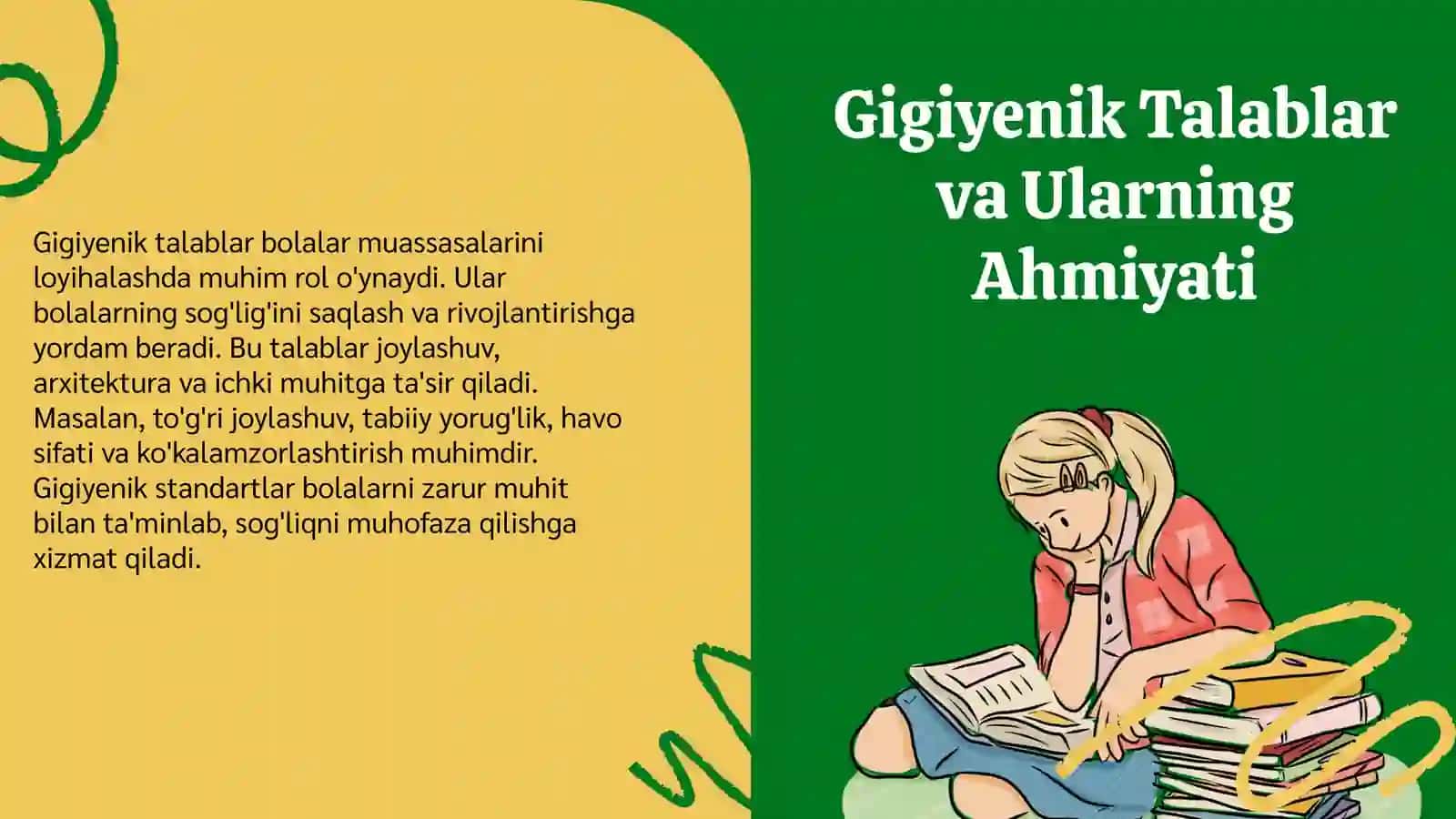 Maktabgacha bolalar muassasalariga va maktablarga bо‘lgan umumiy gigiyenik talablar 3
