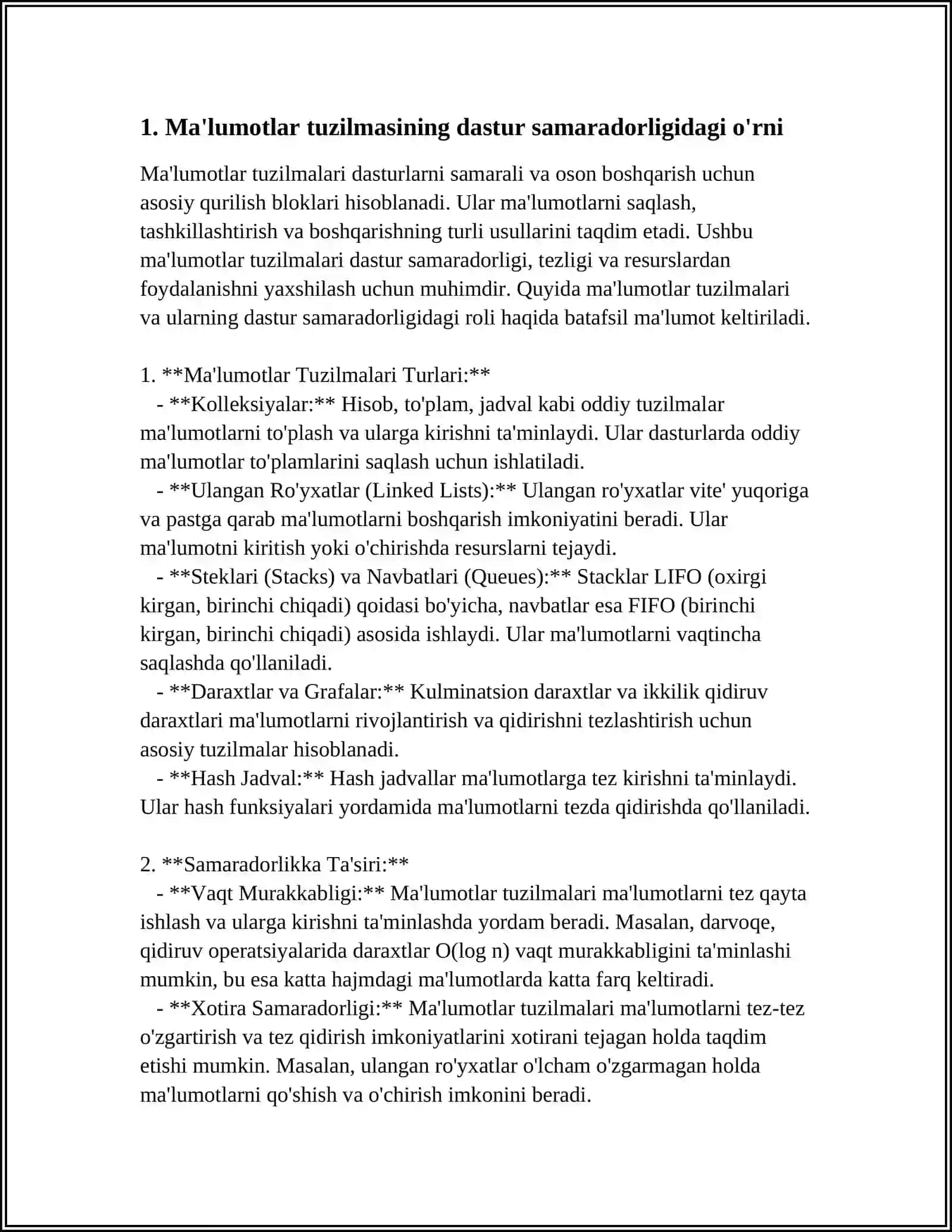 Ma'lumotlar Tuzilmasining O'rni va Ahmiyati 3