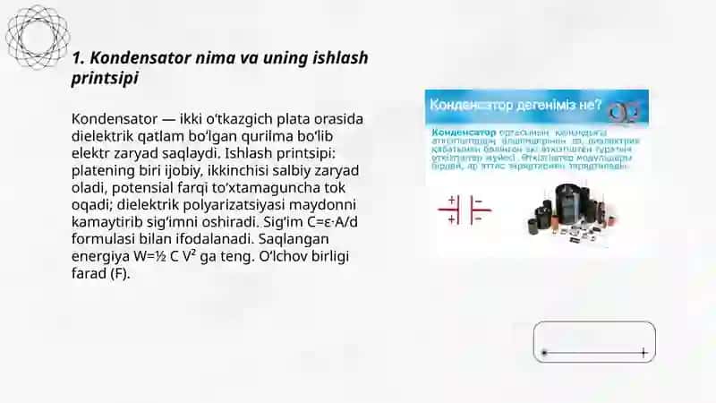 Kondensator va uning turlari 3