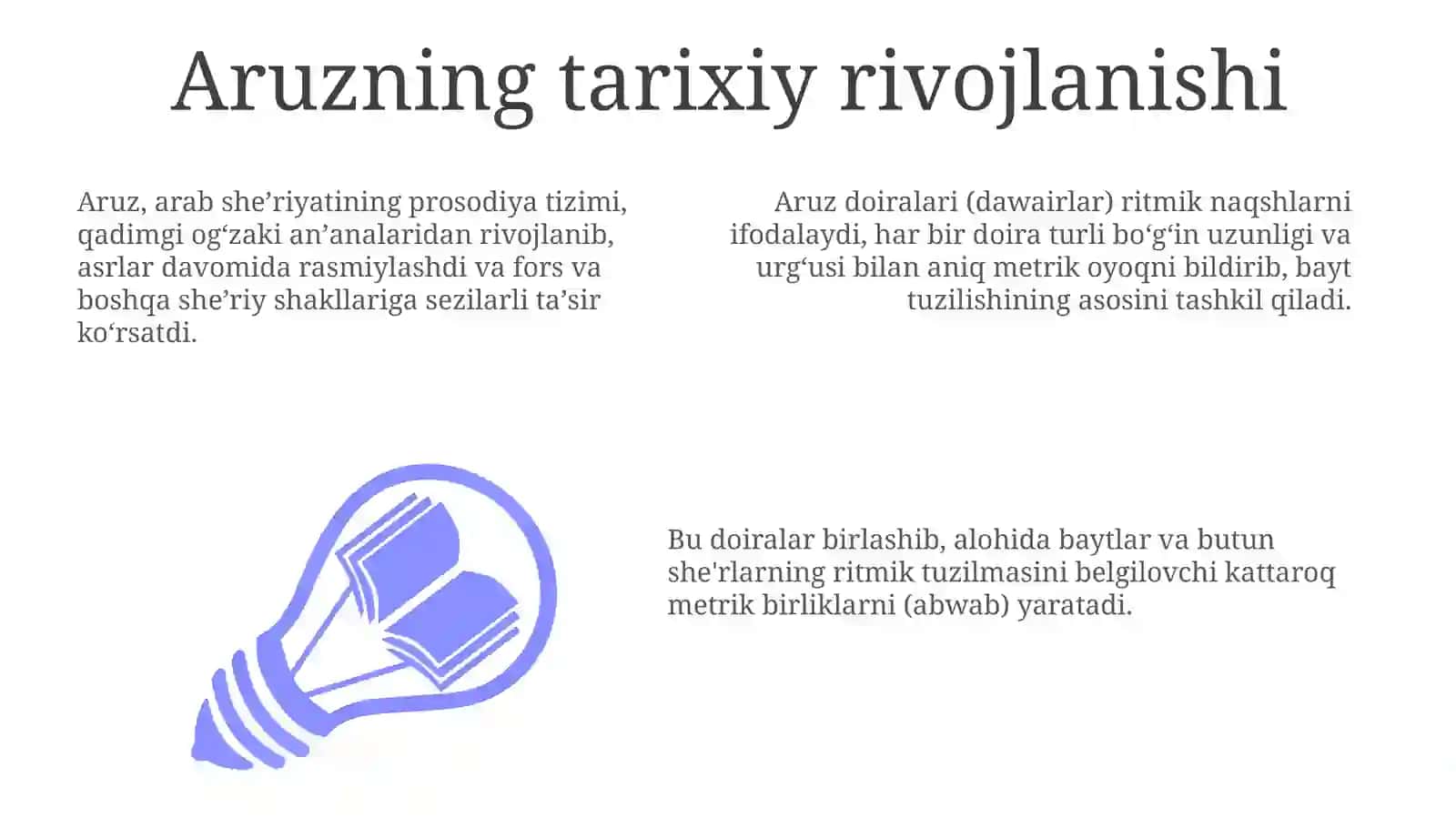 Aruzdoiralari ta'rifvatavsif 3