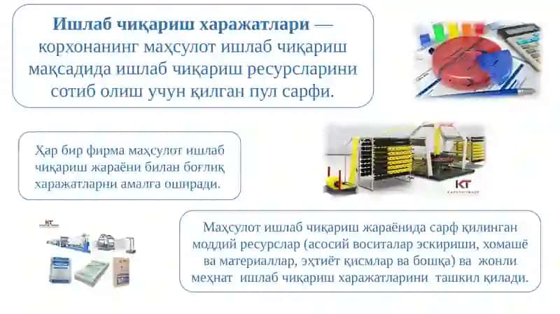 Ишлаб чиқариш харажатлари 3