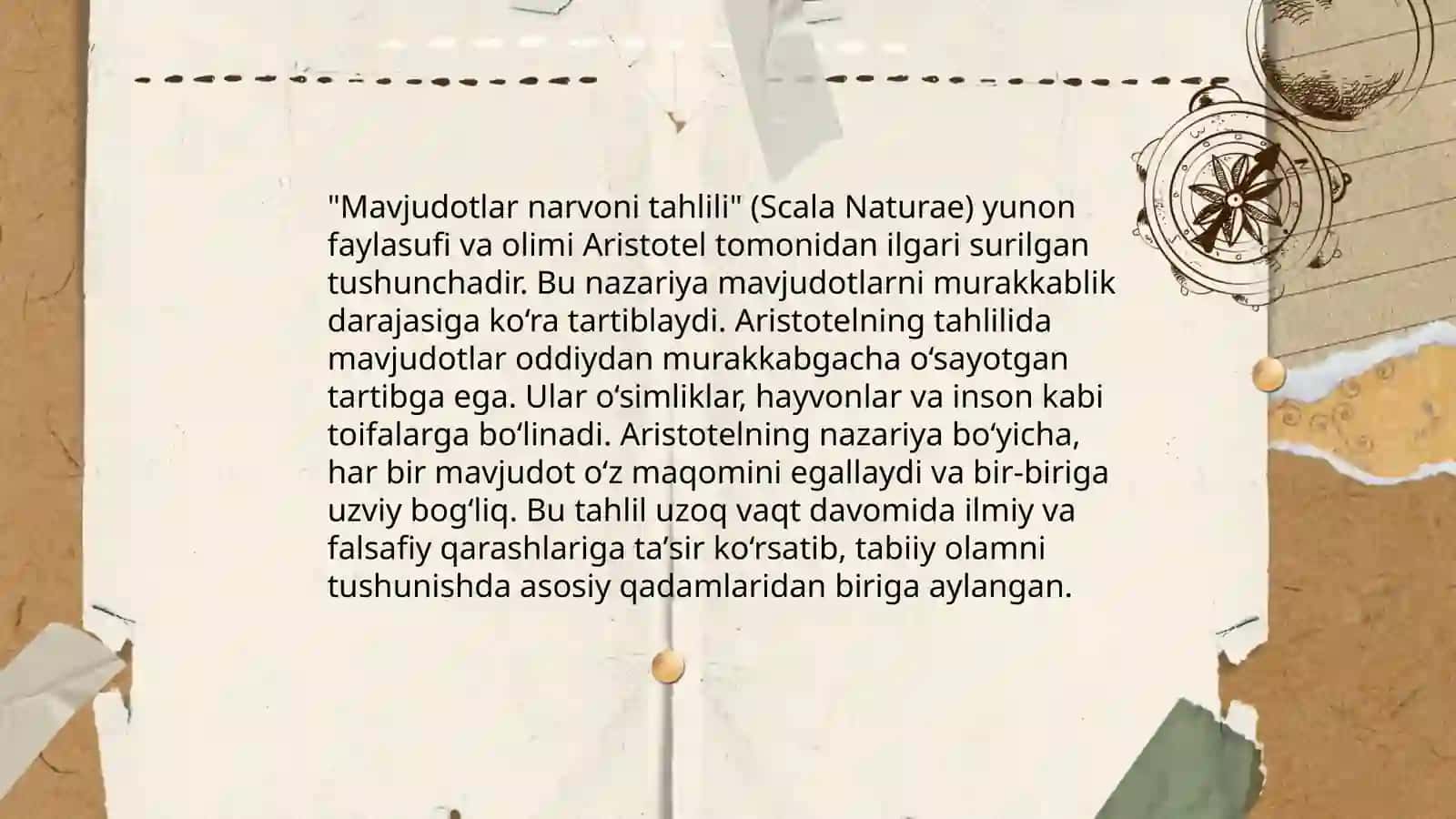 Mavjudotlar narvoni joylanish nazariyasi haqida 3