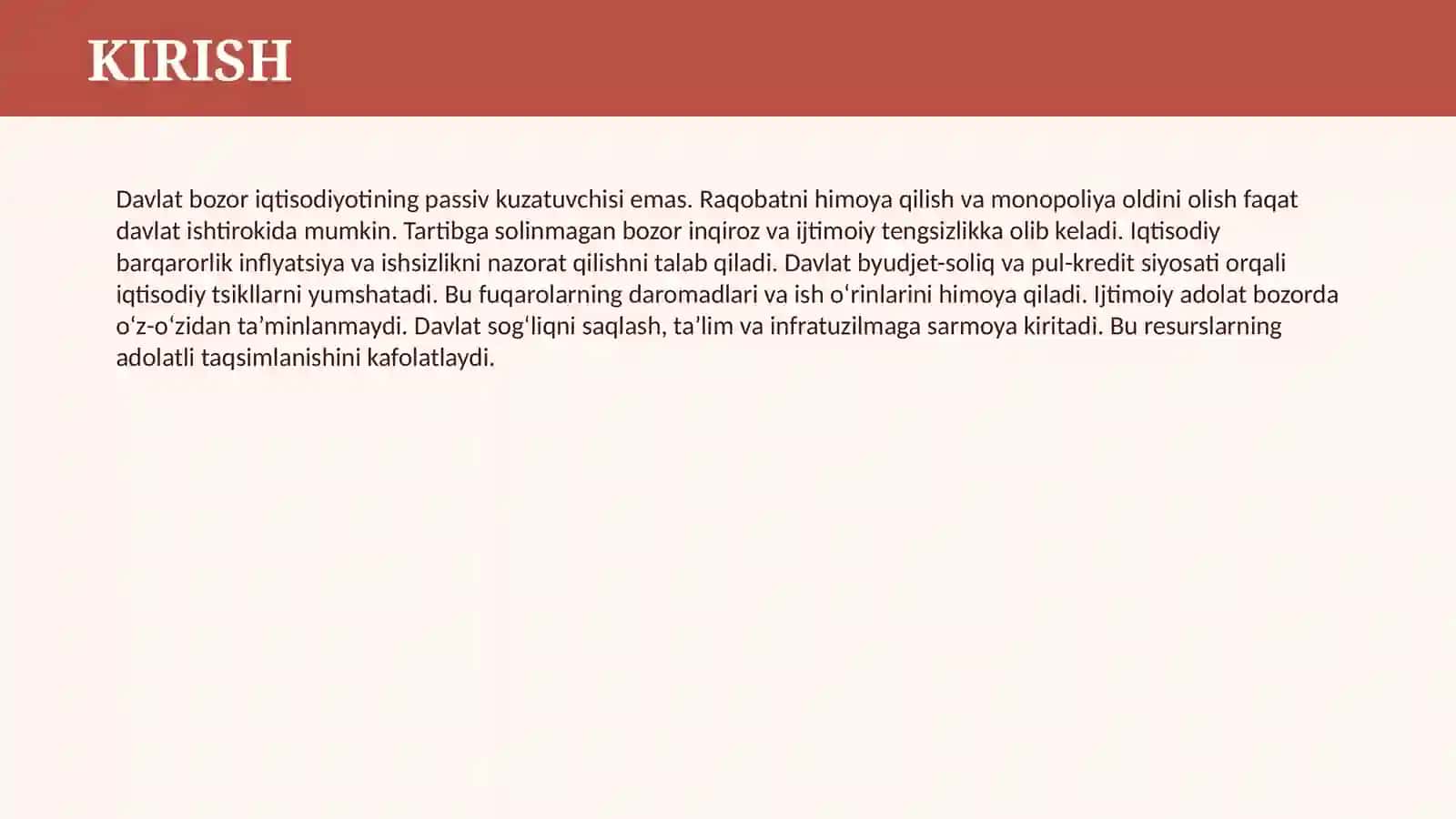 BOZOR IQTISODIYOTINI TARTIBGA SOLISHDA DAVLATNING IQTISODIY ROLI 3