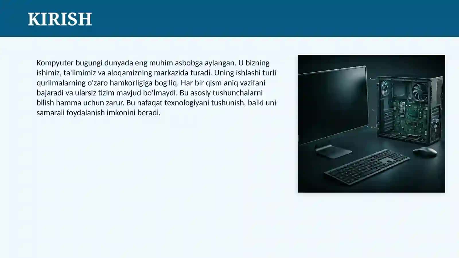 KOMPYUTER. KOMPYUTERNING ASOSIY QURILMALARI VA ULARNING VAZIFALARI 3
