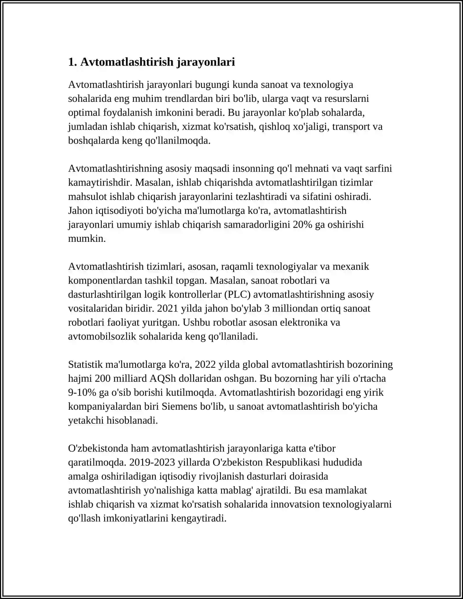 AVTOMATLASHTIRISHDA FOYDALANILADIGAN PAKETLARNING TASNIFI 3