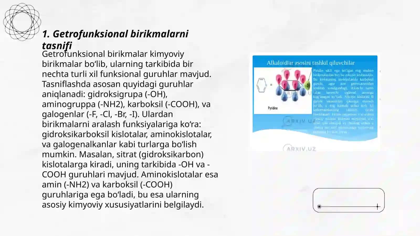 Getrofunksional birikmalar.Getrosiklik birikmalar 3
