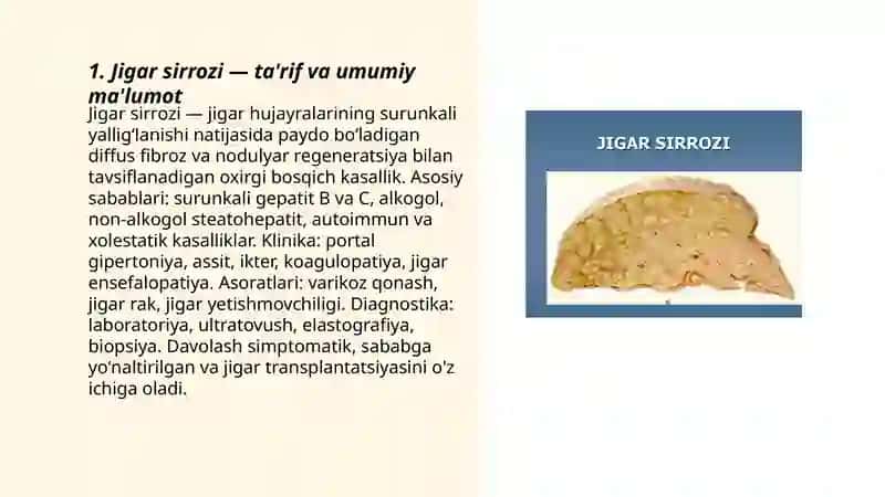 Jigar sirrozi Jigar yetishmovchiligi 3