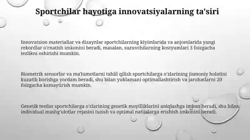 Innovatsiyalarning sportchilar va tomoshabinlar hayotiga ta'siri 3