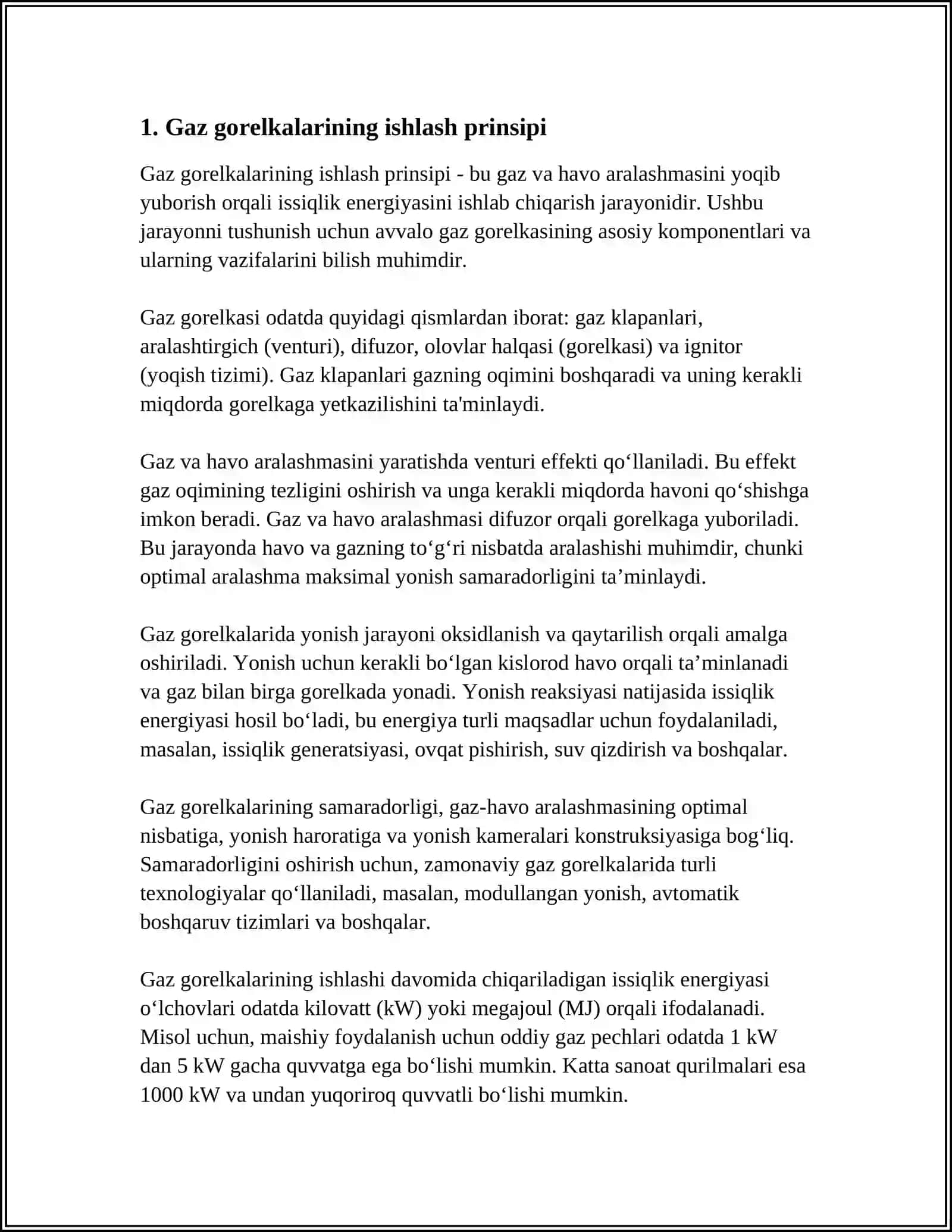 GORELKA TURLARI ISHLASH PRINSIPI 3