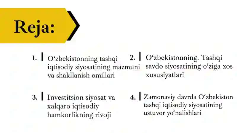 O’zbekistonda tashqi iqtisodiy siyosatning o’ziga xos xususiyatlari 3