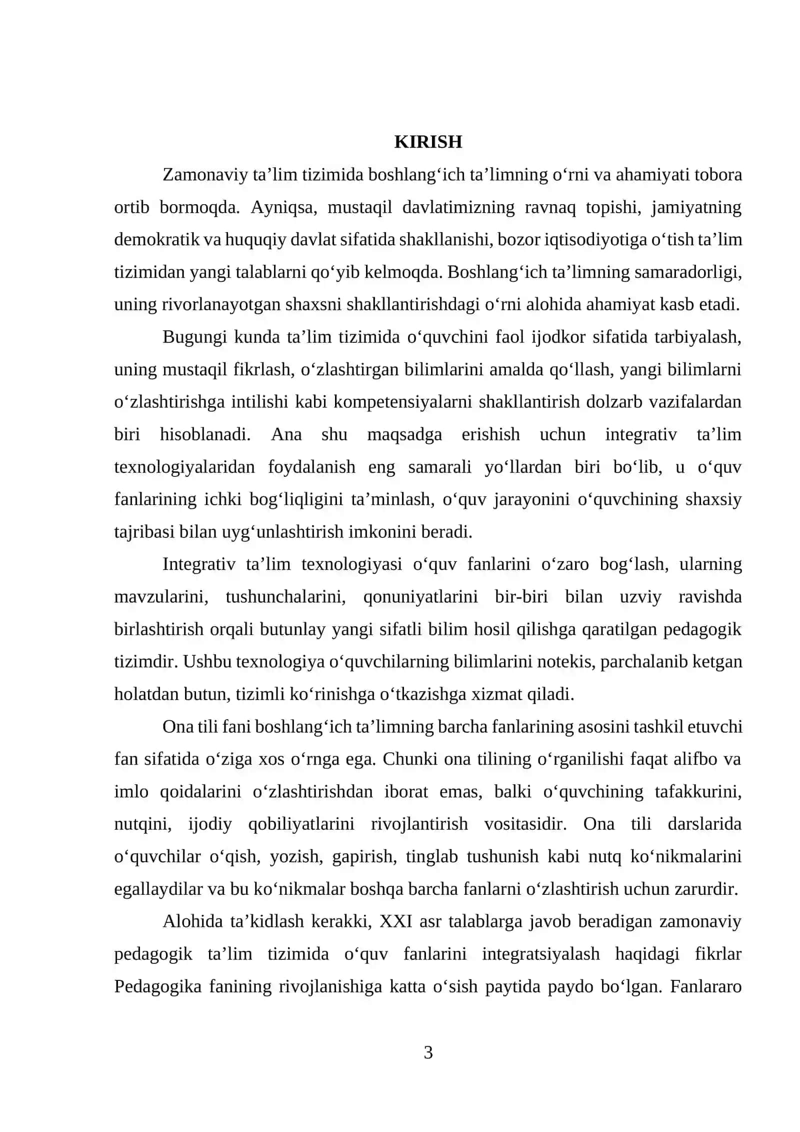 Boshlangich sinflarda ona tili fanini boshqa fanlar bilan integratsiya qilishning metodik imkoniyatlari 3