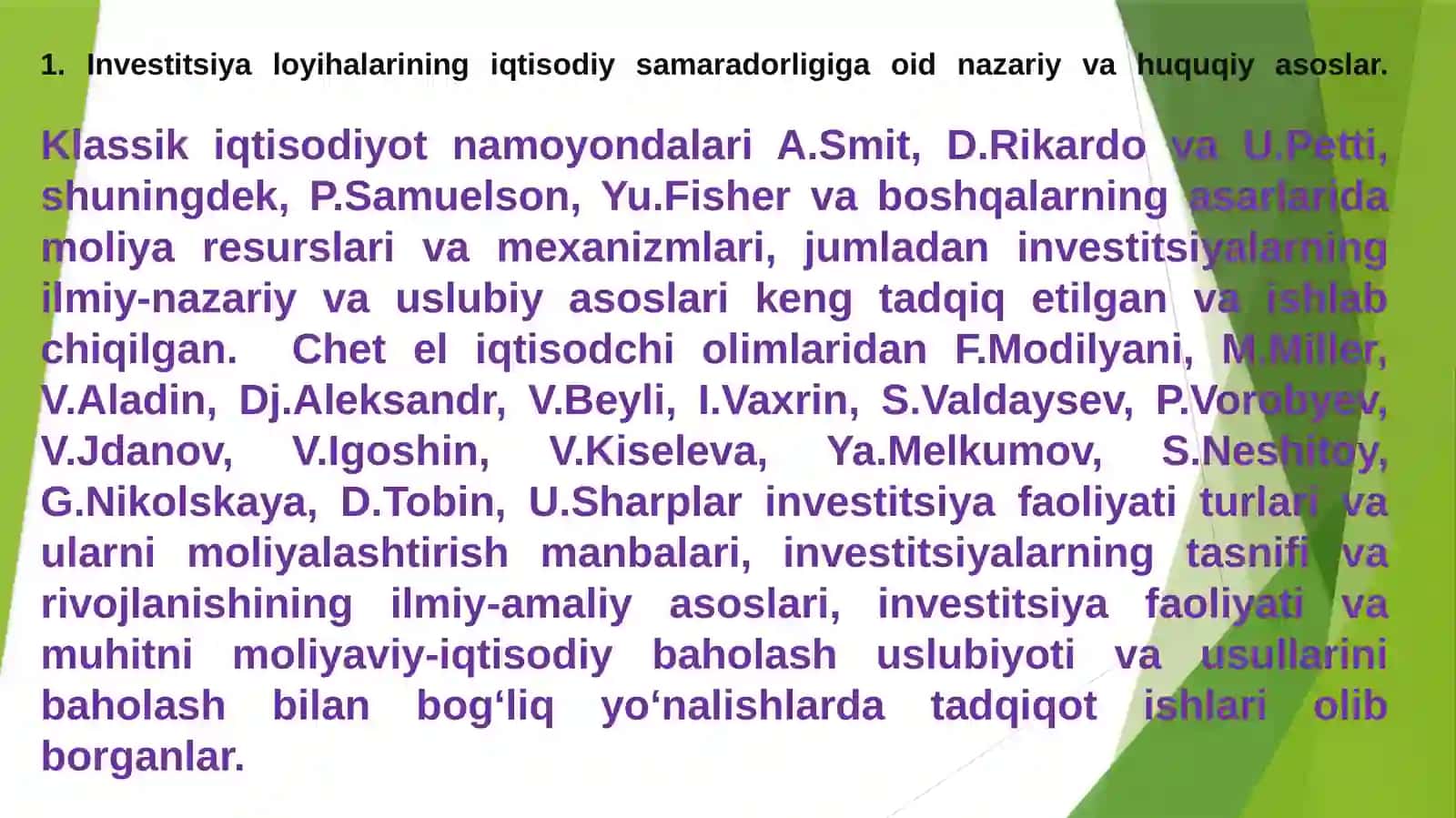 Banklarda investitsiya loyihalarining moliyaviy va iqtisodiy samaradorligini baholash usullari 3
