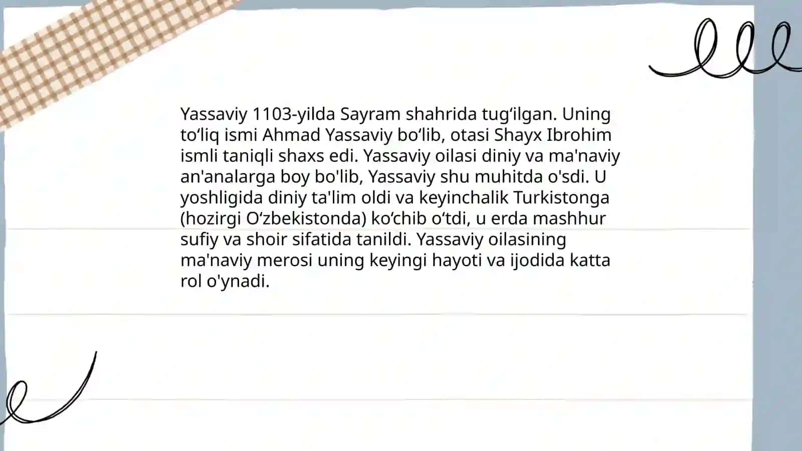 Yassaviy hayoti va ijodi 3