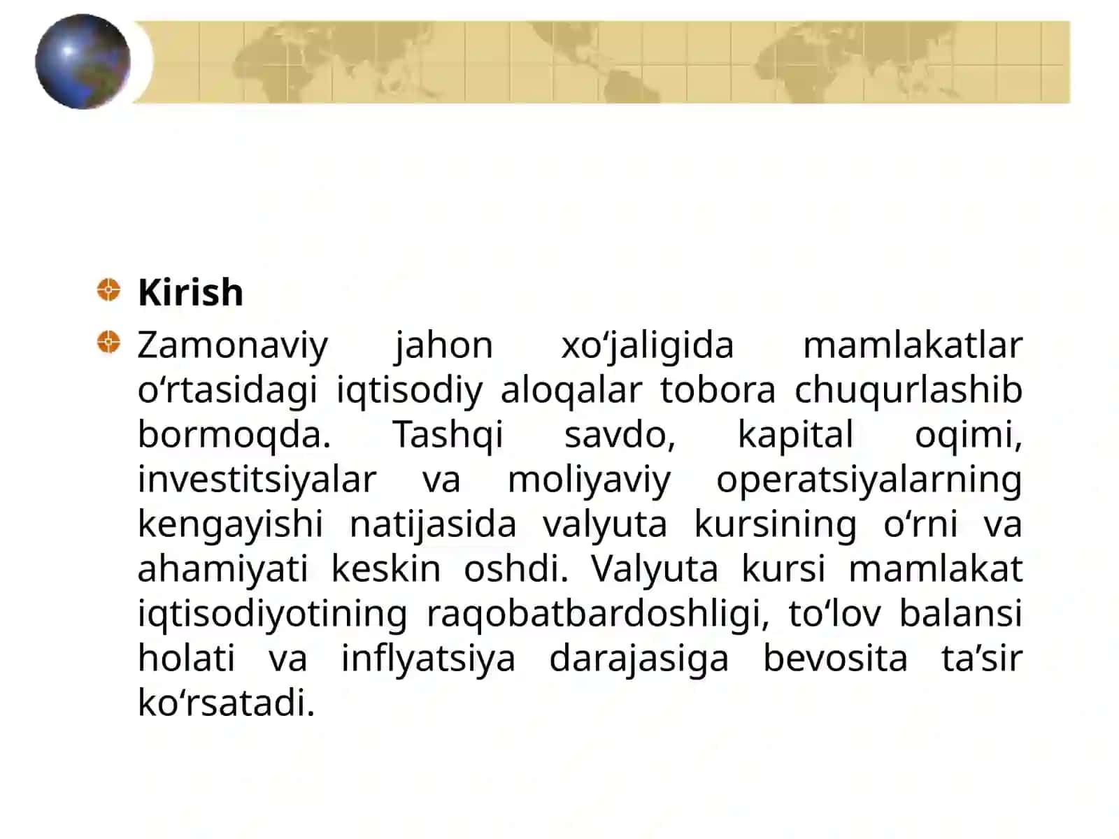 Valyuta kursi dinamikasi va ochiq iqtisodiyot modellari 3