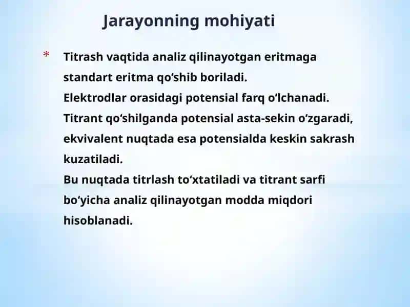 Potensiometrik titrlash usullari 3