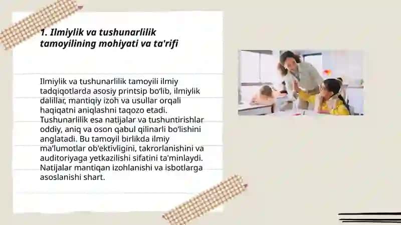 Ilmiylik va tushunarlilik tamoyili 3