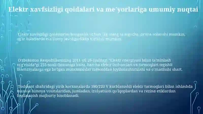 Elektr xavfsizlik qoidalari 3