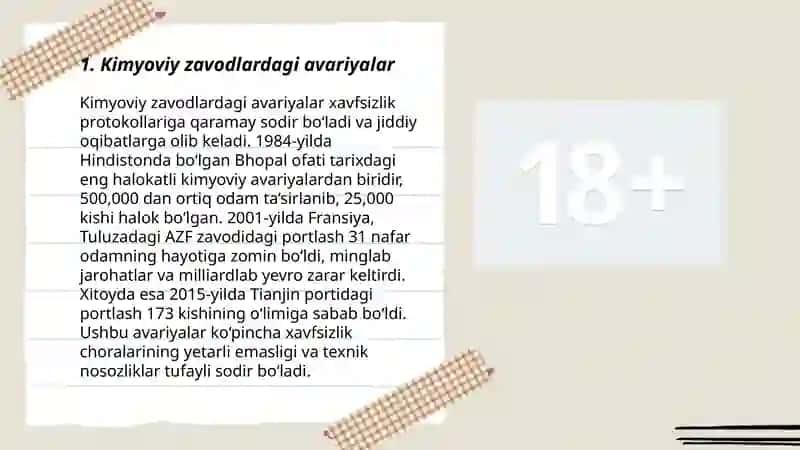 Kimyoviy zavodlardagi avariyalar 3