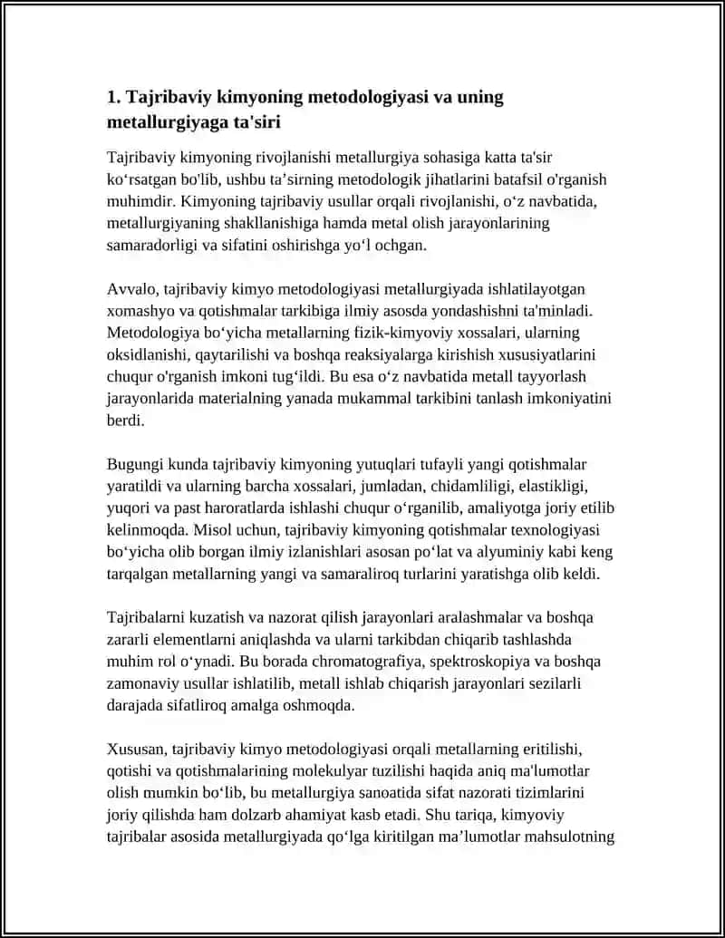 Tajribaviy Kimyoga Asos Solinishi Metallurgiyaning Shakllanishi 3
