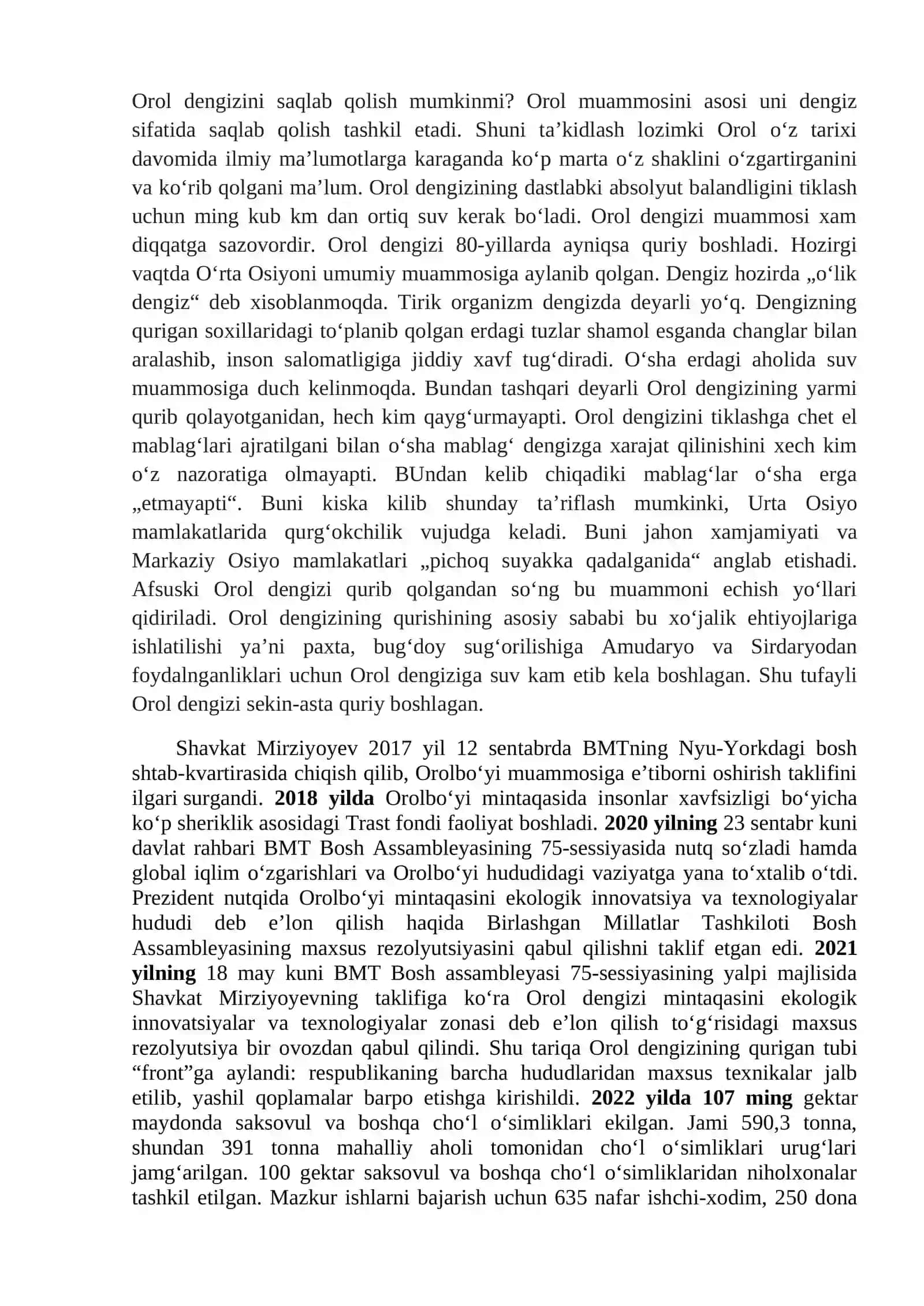 Orol dengizi va Orolbo’yi hududining ekologik muammolari hamda ularning oldini olish 3