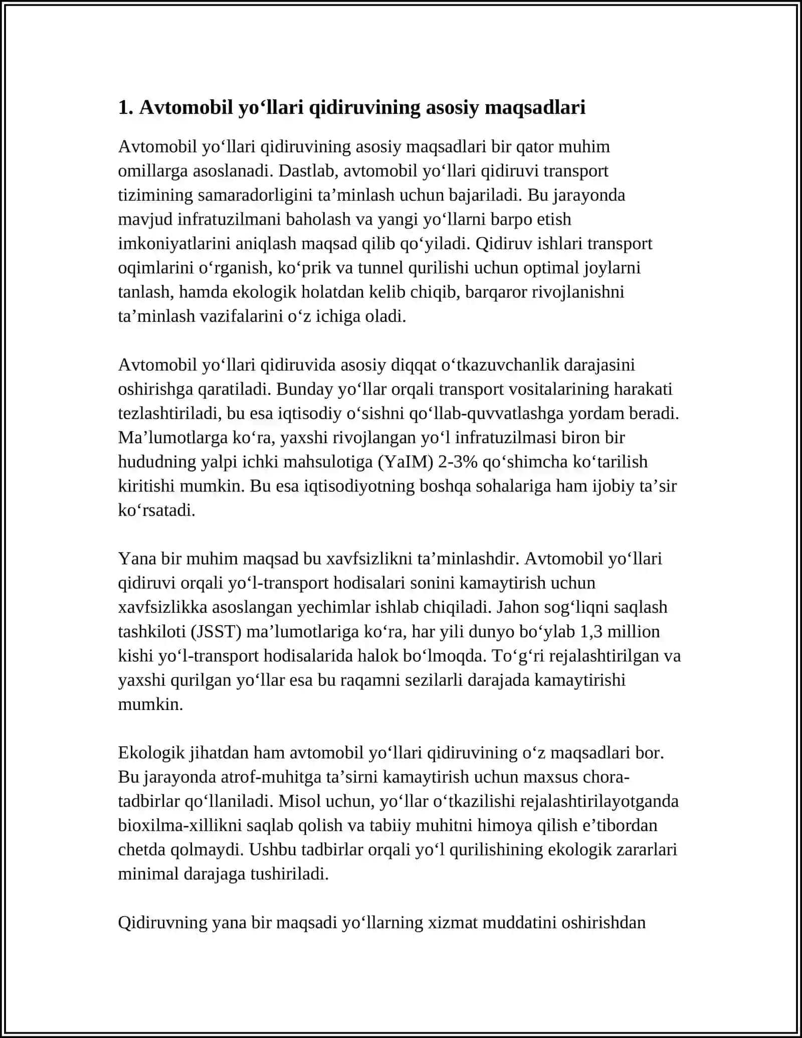 AVTOMOBIL YO'LLARINI QIDIRUVDA PLAN VA XARITA HAQIDA UMUMIY TUSHUNCHA.TAPOGRAFIK XARITANING MATEMATIK EKEMENTLARI 3