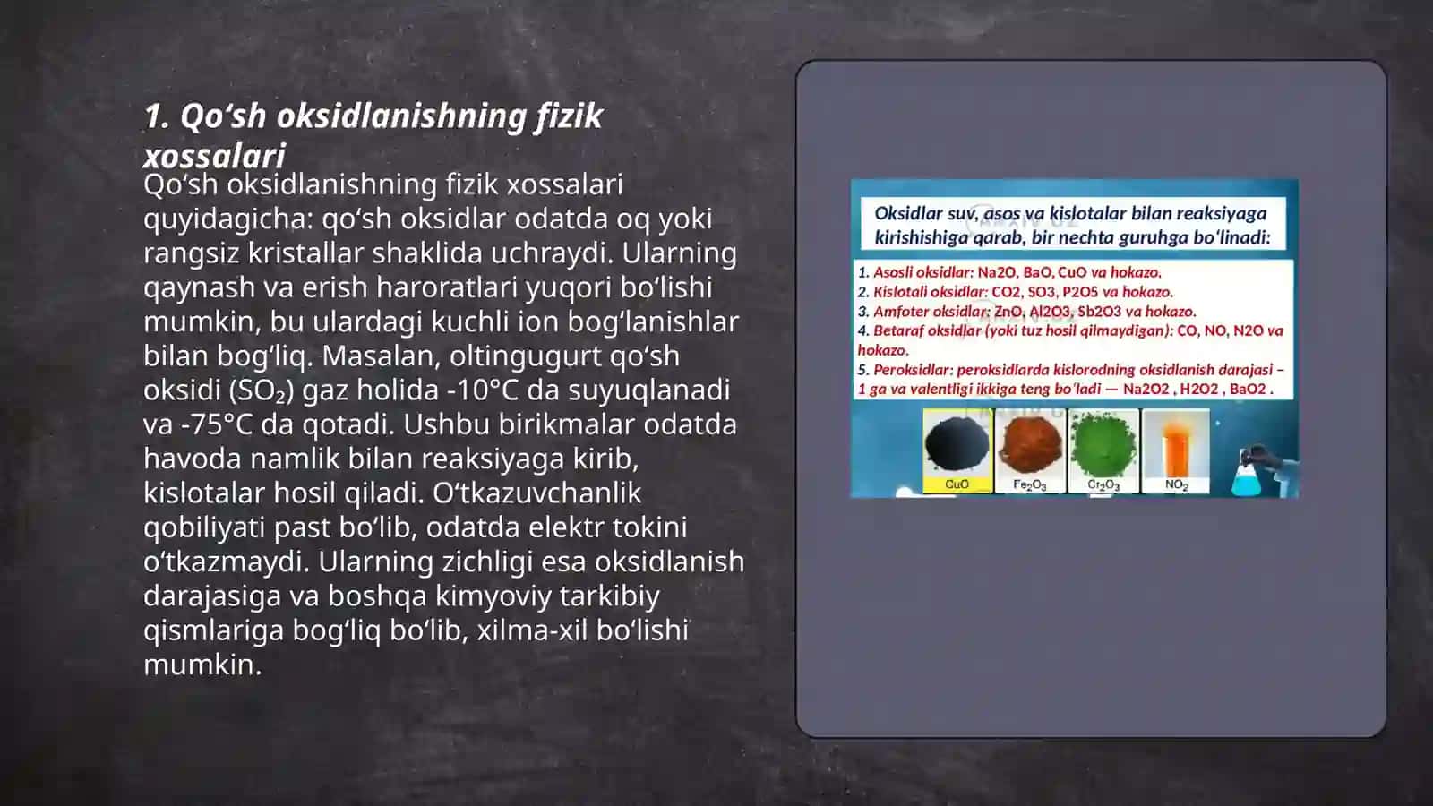 Qoʻsh va aralash oksidlanish.Ularning olinishi va xossalari 3