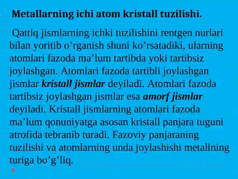 Metallarning ichki tuzilishi 3