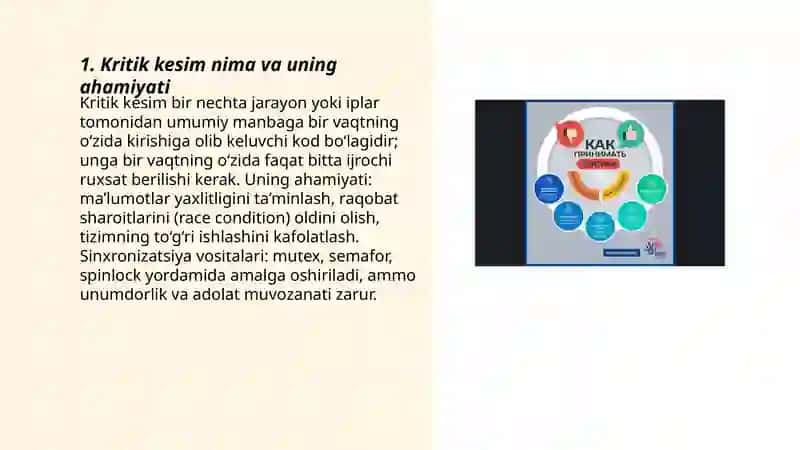 Kritik kesim va sinxronizatsiya 3