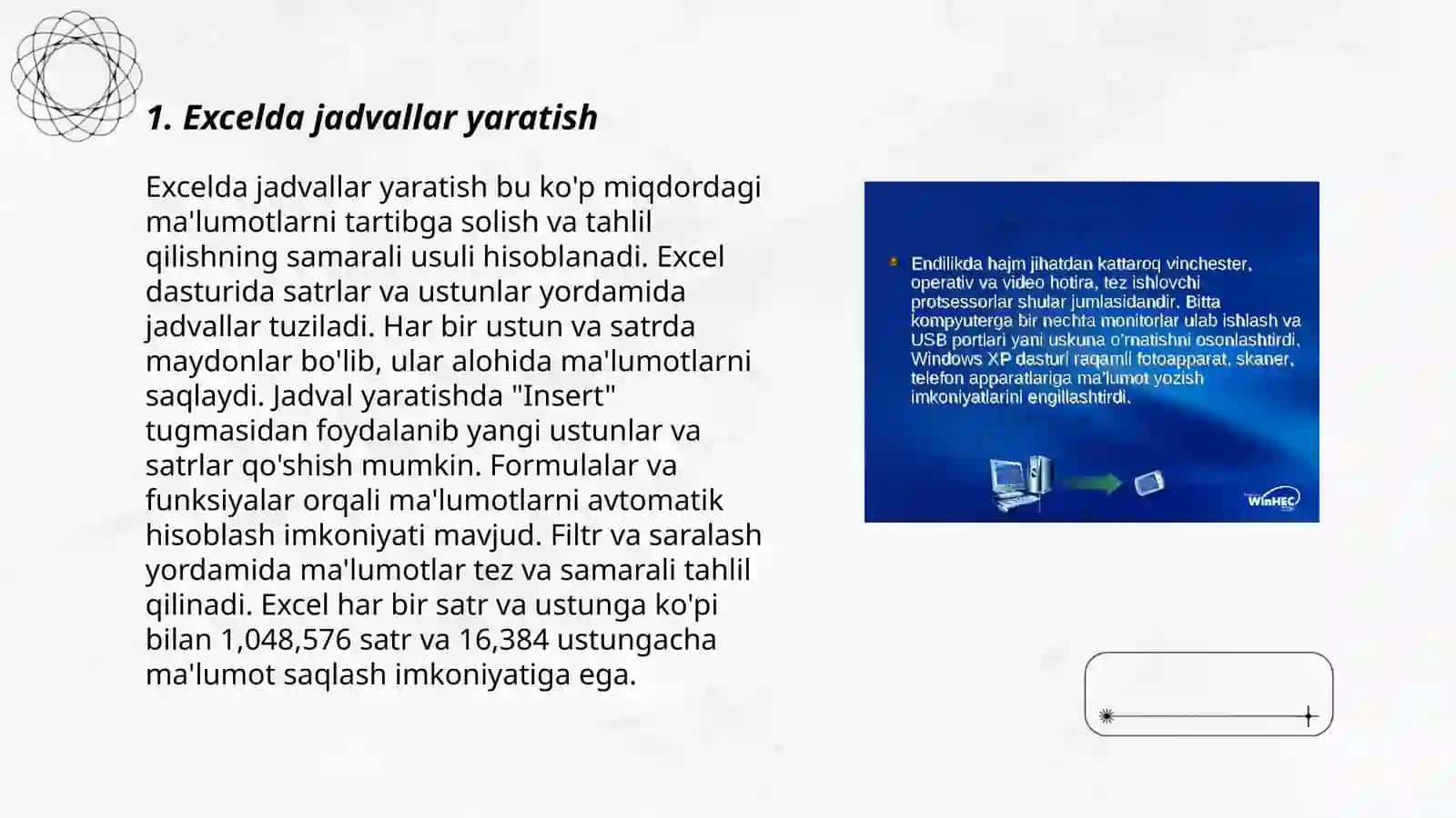 Excelda jadvallar yaratish 3
