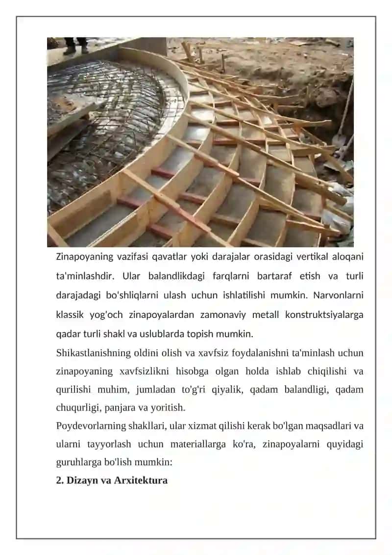 Dumaloq va kvadrat spiral zinapoyalar uchun narvon turlari. 3