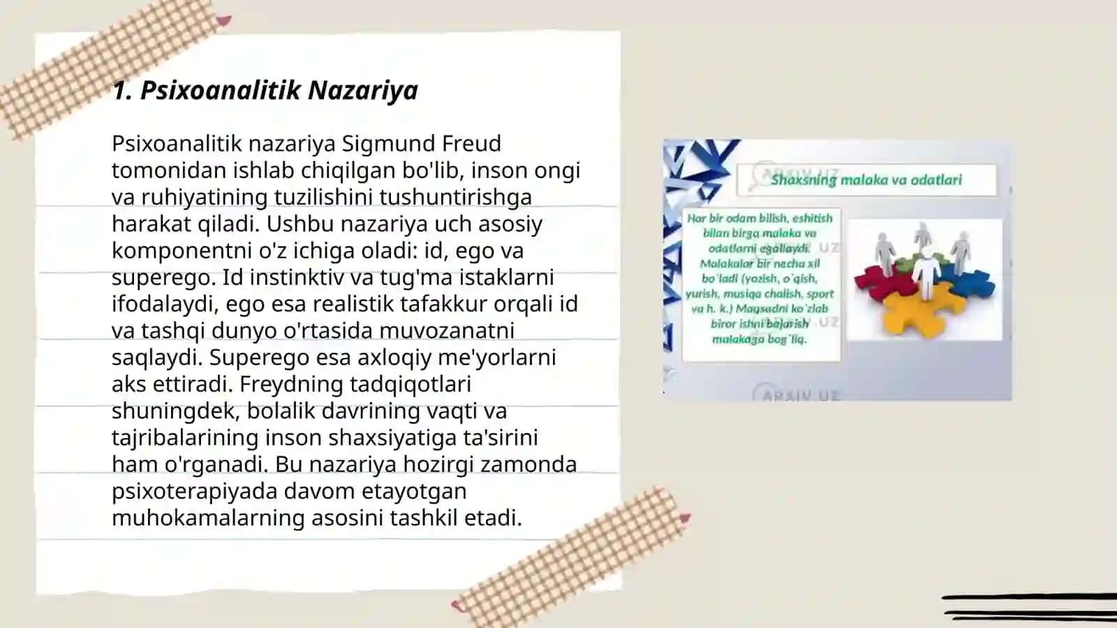 Chet el psixologiyasida shaxs nazariyalari 3