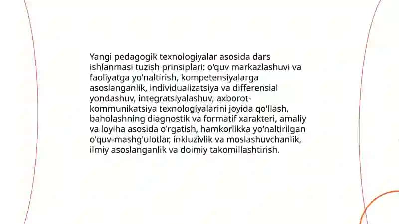 Yangi pedagogik texnologiya va faol pedagogik metodlar asosida dars ishlanmalarini tuzish va tahlil qilish 3