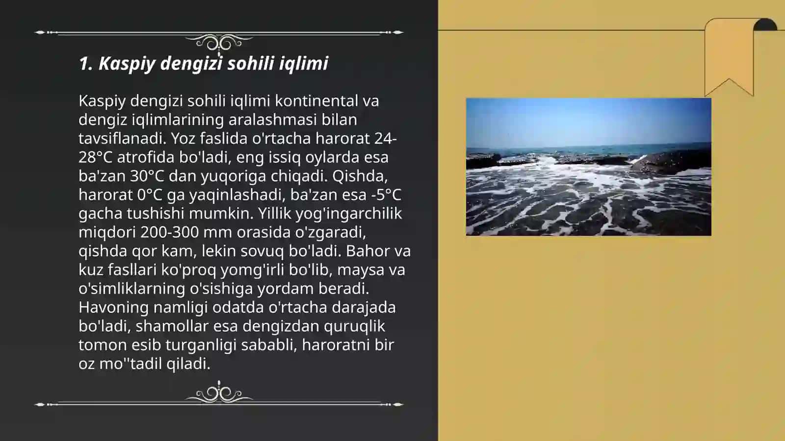 Kaspiy dengizi sohili okrugiga tabiiy geografik tavsif 3