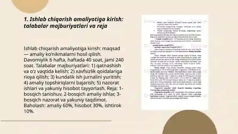 Ishlab chiqarish amaliyoti 3