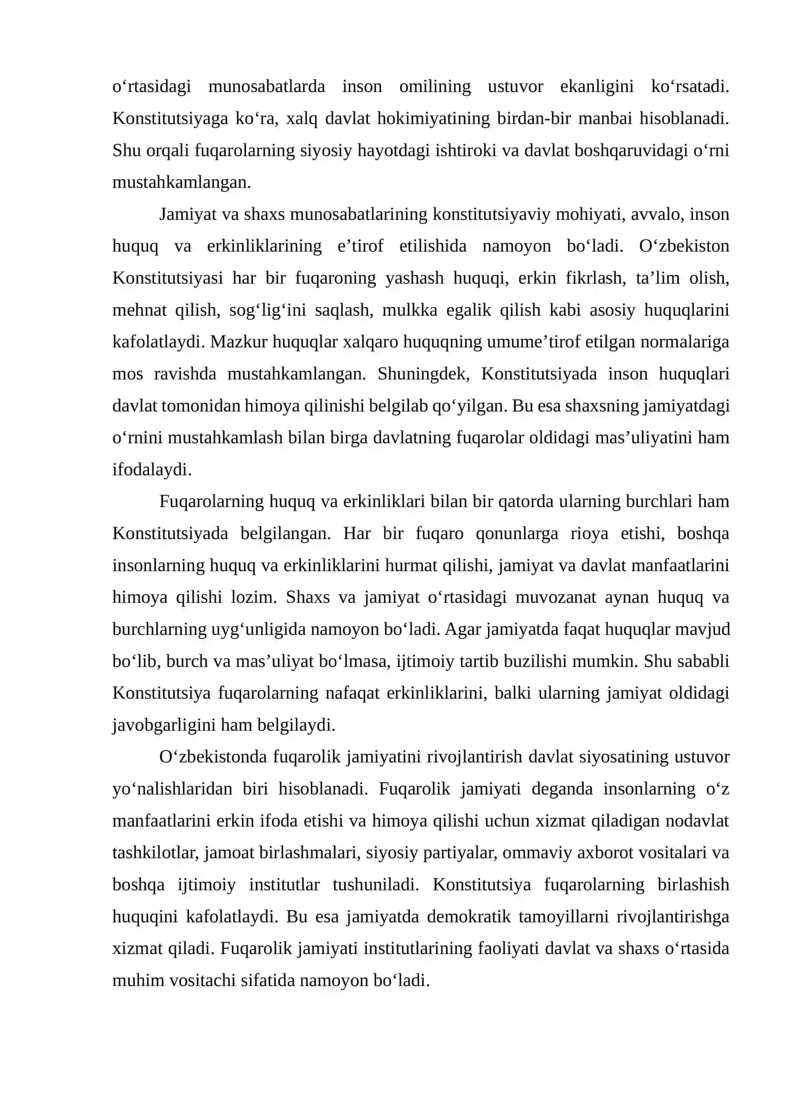 O'zbekistonda jamiyat va shaxs munosabatlarining konstitutsiyaviy asoslari 3