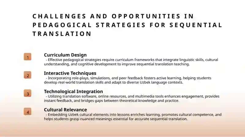 Pedagogical Strategies for Sequential Translation 3
