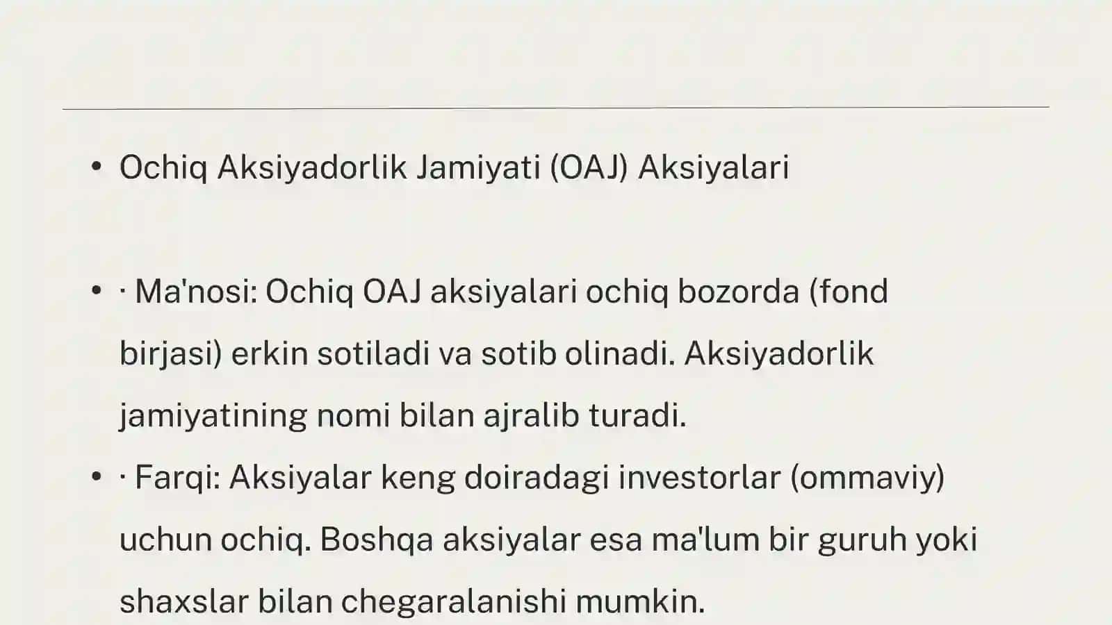 AKSIYA TURLARINING BIR BIRIDAN FARQLARI 3