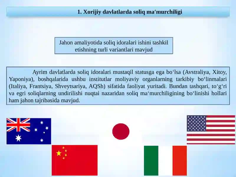 Soliq ma'muriygi amalga oshirishda ilg'or xorijiy mamlakatlar tajribasi 3
