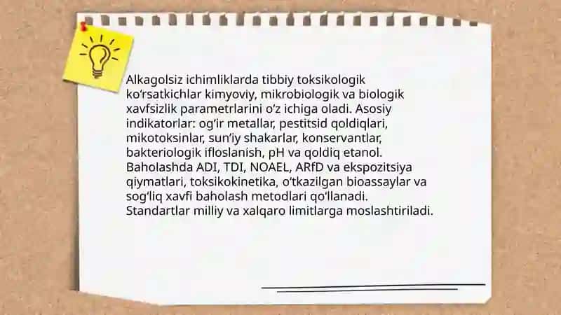 Alkagolsiz ichimliklarga tegishli tibbiy toksikologik ko‘rsatgichlarni aniqlash 3